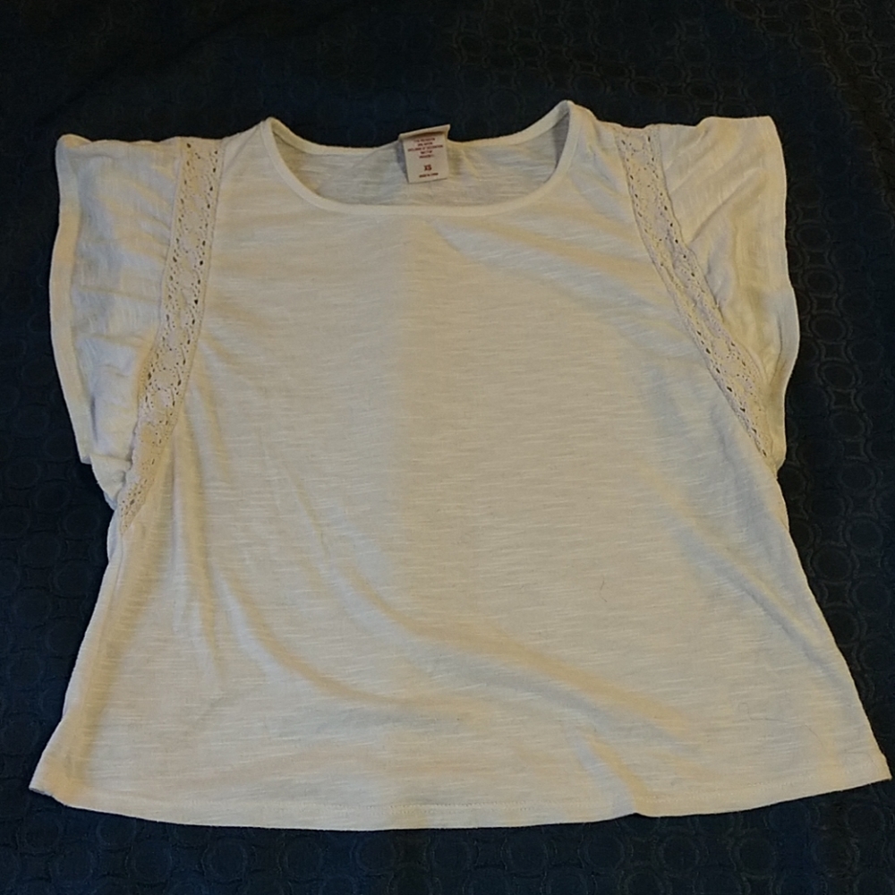 Mossimo off white crochet detail crop top